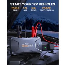YABER 2000A Avviatore di emergenza per auto a corrente di picco Banca di potere portatile Mini caricabatteria automatico impermeabile Batteria esterna