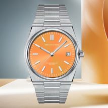 Specht & Sohne nuevo reloj para hombre 50m resistente al agua 37mm acero inoxidable Color salmón calendario pantalla luminosa relojes de negocios de cuarzo