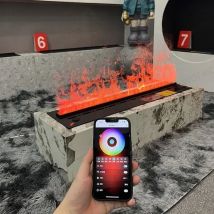 Caminetto 3D a atomizzazione per soggiorno, fiamma finta multicolore, caminetto elettronico domestico con telecomando, caminetto a vapore.