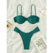 Push-Up 2-Stück Bikini Badeanzug Rüschen Bikinis Set Schwarz Bademode 2025 Frauen Badeanzug Sexy Biquini Mujer Bademode Sommer