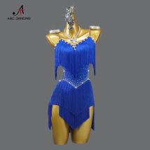 2024 New Professional Latin Performance Dance Dress Women Sexy Outdoor Ballroom Party gonna con frange pratica Tango Wear Line Suit