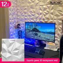 12 stücke 30x30cm Super 3D Kunst Wand paneel PVC Fliesen wasserdicht Esport Spiel 3D Wanda uf kleber Dekor Fliesen Diamant Design DIY Wohnkultur