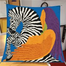 90 CENTIMETRI di Modo di Lusso Twill Sciarpa di Seta Delle Donne Volare Cavallo Stampa Avvolge Fascia Scialle Stole Hijab Della Signora Piazza Foulard Bandana