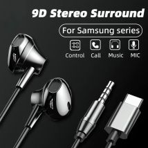 USB Tipo C Cuffie intrauricolari cablate Stereo da 3,5 mm Sport Musica Auricolari Auricolari vivavoce con microfono per Samsung Xiaomi Huawei