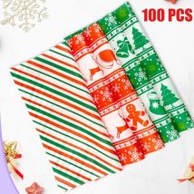 100 Stück Weihnachts wachs papier Multifunktions fett dichtes Hamburger Sandwich Geschenk papier für Weihnachts feier Essen dekorieren Papier