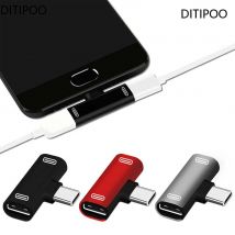 Convertitore splitter adattatore per caricabatterie per auricolari USB C da tipo C maschio a doppio tipo C femmina