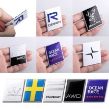 1Pcs 3D Car Badge Side Body Rear Trunk Window Aluminum Sticker Accessories For Volvo Rdesign T6 AWD C30 C70 S40 S60 S70 S80 S60