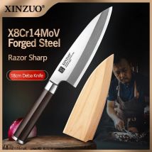Xinzuo 180mm gyuto messer mit scheide x8cr14mov geschmiedetes stahlsushi sashimi lachs deba fisch
