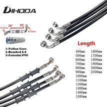 Schwarz 400 mm-2200 mm Motorrad hydraulisch verstärkt Bremskupplungsölschlauch Leitungsrohr für 28 ° -90 °   Rohrleitung Geflochtener Ölschlauch