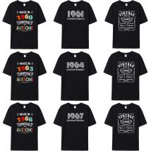 Made in 1960/1961/1962/1963/1964/1965/1966/1967/1968/1969 T Shirt Father Day Birthday Gift Cotton Retro T-Shirts Man Vintage Tee