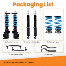 Maxpeedingrods T6 Coilover Amortyzatory Do Honda Civic Si (FB/FG) 2014-2015 Coilovers Amortyzator Przód Tył Górny Mocowanie