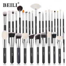 BEILI-Juego de brochas de maquillaje de cabra, sombra de ojos, base profesional, difuminado, abanico de cejas, colorete