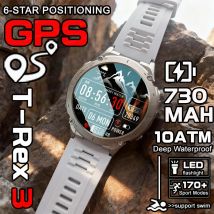 Outdoors Upgraded New T-Rex3 Military GPS Smart Watch Men 10ATM Waterproof Compass LED Flashlight HD Call Watch For Android iOS