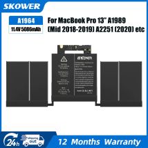 SKOWER A1964 Laptop-Akku für MacBook Pro 13 Zoll A1989 (Mitte 2018 2019) A2251 (2020) EMC 3214 3358 3348