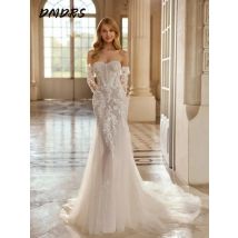 Elegantes Sweetheart-Hochzeitskleid 2026, bezauberndes Spitzen-Brautkleid, klassisches Meerjungfrauenkleid mit Applikationen, bodenlang, individuell anpassbar