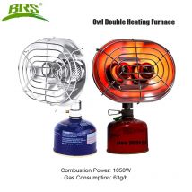 BRS-H22 Riscaldatore per ambienti esterni Stufa da campeggio portatile a doppia testa a raggi infrarossi Riscaldatore per tenda sicuro con rete protettiva 1050W