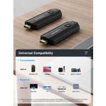 Lemorele P50 4K Wireless HDMI Video Transmitter and Receiver Kit HDMI Extender to Monitor Projector HDTV for PC Camera Laptop