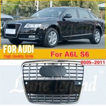 Frontgrill-Lüftungsnetz, Auto-Frontstoßstangengrill für Audi A6 A6L C6 2005 2006 2007 2008 2009 2010 2011 (Refit für S6-Stil)