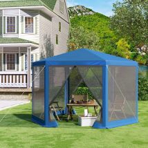 WOLTU 3,8x3,3 m Gazebo per giardino esterno Gazebo Zanzariera con pareti laterali in rete Tenda parasole per campeggio Patio Cortile