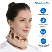 VELPEAU Silicone Neck Brace, Neck Support Relieves Spine Pressure and Improves Posture, Cervical Collar Breathable & Waterproof