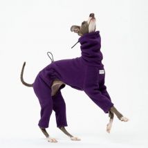 Fahison Lila Whippet Italienische Windhund Kleidung Luxus Fleece Hund Jammies Overall Winter Warm Rollkragen Stretch Haustier Kleidung