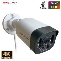 Video sorveglianza bullet con visione notturna a infrarossi Super HD per NVR, telecamera di sicurezza Poe 4K con audio, 48 V POE, DC 12 V 4 MP 5 MP 8 MP