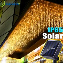 Luz de carámbano de cortina Solar, decoración de aleros de 3,5 M, guirnaldas de luces para exteriores, fiesta de boda, decoración de escalera de Navidad, guirnaldas de jardín