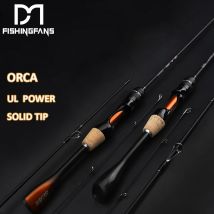 FISHINGFANS ORCA Solid Tip 1-5g Fast Action Ultralight UL Tip Tapered handle Carbon Casting Spinning Fishing Rod Pole