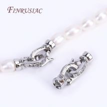 Rhodinierte Verschlussbefestigungen, Verschlussverschlüsse für Halskettenzubehör, eingelegte Zirkon-Verbindungsverschlüsse, DIY-Perlen, Schmuckbeschläge