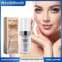 West Month Farbwechselnde Foundation, langlebig, wasserfest, Ölkontrolle, mattes Finish, Make-up-Foundation, Concealer mit vollständiger Abdeckung