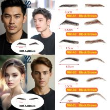 VEYDA Augenbrauen-Perücken für Damen/Herren, sechs Stile, 100 % Echthaar, künstliche Web-Spitzenperücken, geflochtene Augenbrauen-Perücken