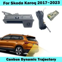 HICAMRUI Rückfahrkamera für Skoda Karoq 2017–2023, Dynamic Trajectory-Kamera, Plug-and-Play, ohne Codierung