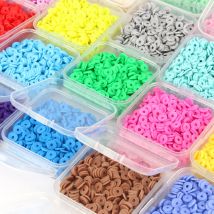 500 stücke 6mm Ton perlen Boxed Slice Polymer Clay Spacer Perlen Chips cheibe runde Heishi Perlen für Schmuck herstellung DIY Geschenk zubehör