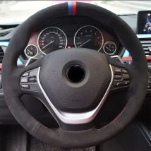 Rutsch feste schwarze Wildleder Leder geflecht Auto Lenkrad abdeckung Wrap für BMW F20 F21 F22 F23 F30 F31 F34 Autozubehör