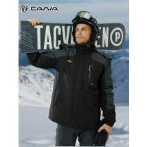 Giacca da sci da uomo Giacca invernale foderata calda con cappuccio rimovibile Giacca da snowboard Giacca da trekking impermeabile per esterni