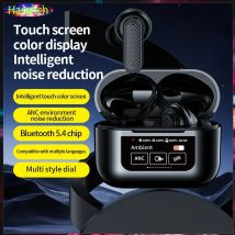 YW08 BT Auricolari wireless Smart LCD Touch Screen Cuffie Auricolari sportivi ANC Microfono incorporato Gioco impermeabile V8