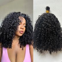Afro Kinky Curly Bulk Hair For Braiding 100% Human Hair Extensions For Braids Double Drawn Bulk Hair Bundles No Weft 100g/bundle