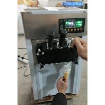 Commercial Soft Ice Cream Machine LCD Display Ice Cream Maker Desktop Stainless Steel 2+1 Flavors Ice Cream Machine