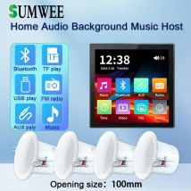 Mini Touch Screen da 4 pollici Potenza 4 * 25W Sistema di pannelli musicali stereo Suono Bluetooth nell'amplificatore da parete Audio domestico Altoparlanti da soffitto 8Ω