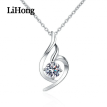 Lihong Halskette mit Anhänger aus 925er-Sterlingsilber für Damen, glänzender Engel, Kristall, Zirkon, Schlüsselbeinkette, Modeaccessoires, Geschenk, Schmuck