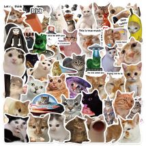 10/50pcs Cute Funny Cat MEME Animals Graffiti Stickers Phone Guitar Laptop Notebook Suitcase Cup Waterproof Sticker Kids Toy