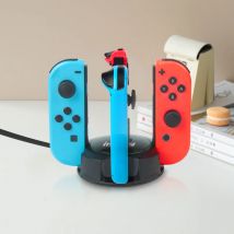Switch Ladestation 4 Controller Ladegerät mit LED-Anzeige für NS Switch/Switch OLED Joycon 4 in 1 Joycon Ladestation