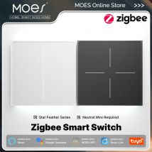 MOES Tuya ZigBee Star Feather Series Smart Touch Switch With Neutral Light Scene 2in1 APP Remote Control with Alexa Google Home