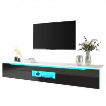 TV cabinet, high gloss TV cabinet, color matching to black and white, with color changing LED lighting