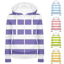 Lässiger gestreifter Damen-Kapuzenpullover mit Reißverschluss, langärmelig, Kordelzug, Kapuzenpullover, klassischer Kapuzenpullover, Outdoor-Sweatshirt, Oberteile für Damen