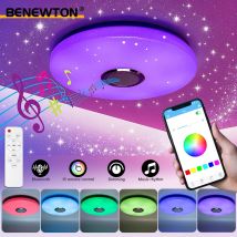Modern Ceiling Lamps RGB Dimming With Speakers  APP Bluetooth Music Light 52W AC220V Smart Ceiling Lights With Remote Control