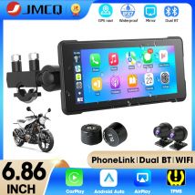 6,86 "Motorrad GPS Navigation Drahtlose Carplay Android Auto Dual Bluetooth IPX7 Wasserdichte Moto Monitor Unterstützung DVR + TPMS