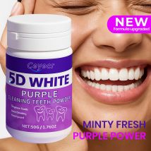1 Packung Purple Teeth Powder – natürliche Formel mit Eis-Minze-Geschmack, 5D-Effekt, Pflege für empfindliche Zähne und Zahnfleisch, Reisegröße 50 g