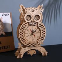 3D Holz Puzzle Diy Eule Uhr Modell Set Vintage Kreative Montage Spielzeug Handgefertigte Holz Dekorative Artikel Für Erwachsene Coole Geschenke