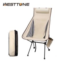 Westtune-Silla plegable portátil para acampar, con reposacabezas, sillas turísticas ligeras, silla de pesca de aleación de aluminio, muebles de exterior